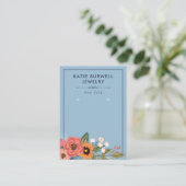 Carte De Visite Écran d'oreille bleu clair (Debout devant)