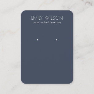 Carte De Visite Écran d'oreille bleu foncé de marine simple mini