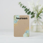 Carte De Visite Écran d'oreille bleu or moderne (Debout devant)