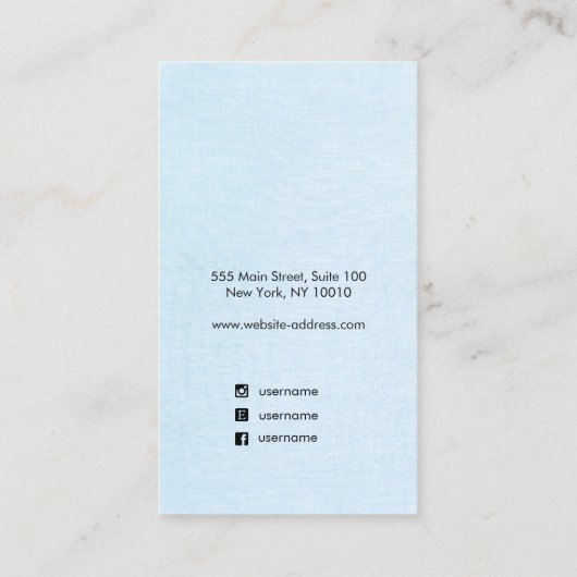 Carte De Visite Écran d'oreille bleu pastel mignon (Dos)