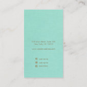 Carte De Visite Écran d'oreille bleu turquoise (Dos)