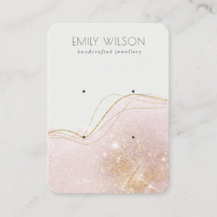 Carte De Visite Écran d'oreille Blush Gold Parties scintillant 2 