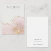 Carte De Visite Écran d'oreille Blush Gold Parties scintillant 2 A (Devant / Derrière)