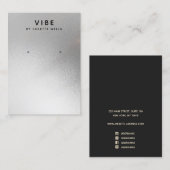 Carte De Visite Écran d'oreille cool Satin Silver (Devant / Derrière)