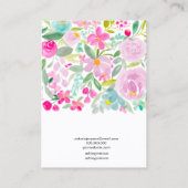 Carte De Visite Écran d'oreille couleur rose floral (Dos)