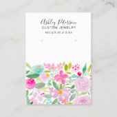 Carte De Visite Écran d'oreille couleur rose floral (Devant)