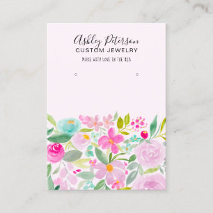 Carte De Visite Écran d'oreille couleur violet rose Floral