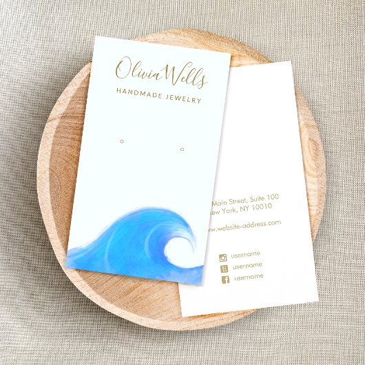 Carte De Visite Ecran d'oreille d'aquarelle Ocean Wave