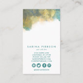 Carte De Visite Écran D'Oreille De Bijoux D'Art Moderne turquoise  (Dos)