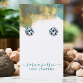 Carte De Visite Écran D'Oreille De Bijoux D'Art Moderne turquoise 