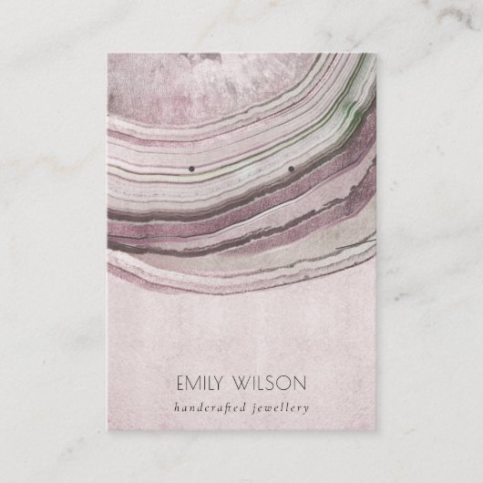 Carte De Visite Écran d'oreille de collier terreux d'Agate de rous (Devant)