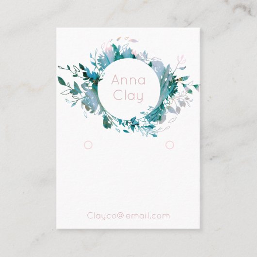 Carte De Visite Ecran d'oreille de couronne d'aquarelle (Devant)