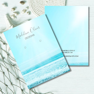 Carte De Visite Écran d'oreille de la scène bleu océan