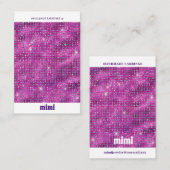 Carte De Visite Écran d'oreille de luxe violet Sparkle (Devant / Derrière)