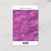 Carte De Visite Écran d'oreille de luxe violet Sparkle (Devant)