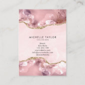 Carte De Visite Écran d'oreille de Monogramme rose pâle (Dos)