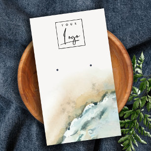 Carte De Visite Ecran d'oreille de plage de sable des vagues de la