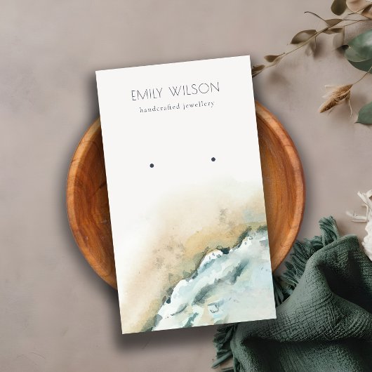 Carte De Visite Ecran d'oreille de plage de sable des vagues de la