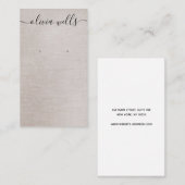 Carte De Visite Écran d'oreille de signature beige simple (Devant / Derrière)