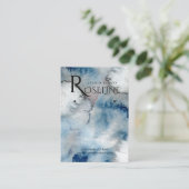 Carte De Visite Écran d'oreille du logo couleur bleu clair (Debout devant)