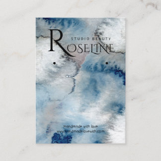 Carte De Visite Écran d'oreille du logo couleur bleu clair