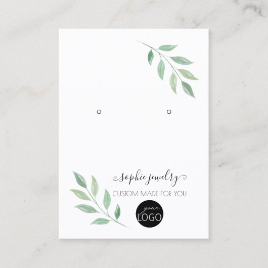 Carte De Visite Écran d'oreille du logo de la bijouterie (Devant)