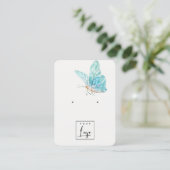 Carte De Visite Écran d'oreille du logo de papillon bleu Dreamy Aq (Debout devant)