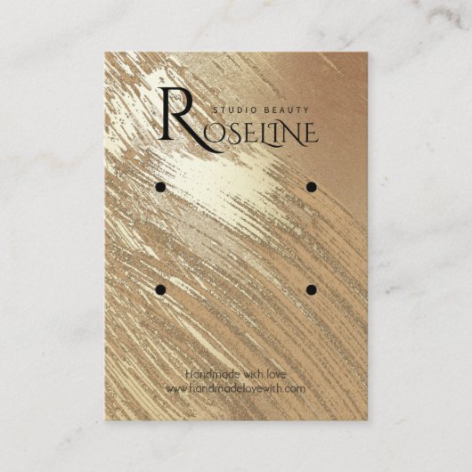 Carte De Visite Écran d'oreille du logo en or transparent (Devant)