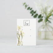 Carte De Visite Écran d'oreille du logo Floral 2 blanc mignon (Debout devant)