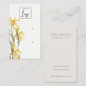 Carte De Visite Écran d'oreille du logo floral jaune mignonne (Devant / Derrière)