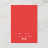 Carte De Visite Écran d'oreille du logo moderne rouge rose du mili (Dos)