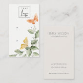Carte De Visite Écran d'oreille du logo papillon du jardin (Devant / Derrière)