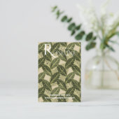 Carte De Visite Écran d'oreille du logo vert palmier tropical sauv (Debout devant)