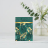 Carte De Visite Écran d'oreille du logo vert palmier tropical sauv (Debout devant)