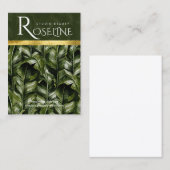 Carte De Visite Écran d'oreille du logo vert palmier tropical sauv (Devant / Derrière)