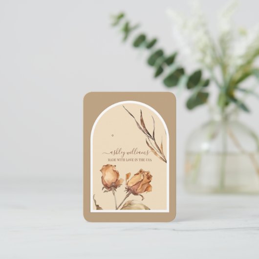 Carte De Visite Écran d'oreille du Rose de script Arc rétro (Debout devant)