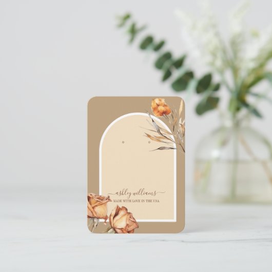 Carte De Visite Écran d'oreille du Rose de script Arc rétro (Debout devant)