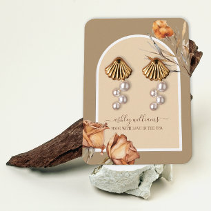 Carte De Visite Écran d'oreille du Rose de script Arc rétro