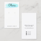 Carte De Visite Écran d'oreille du script de lavage d'aquarelle bl (Devant / Derrière)