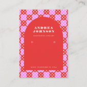 Carte De Visite Écran d'oreille en arc moderne rouge rose du milie (Devant)