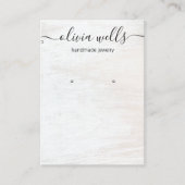 Carte De Visite Écran d'oreille en bois blanc du script de signatu (Devant)