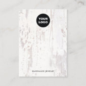 Carte De Visite Écran d'oreille en bois blanc rustique (Devant)