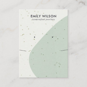 Carte De Visite Écran d'oreille en céramique Pale Green Wave