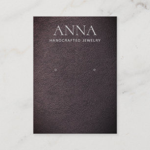 Carte De Visite Écran d'oreille en cuir Brown rustique cool