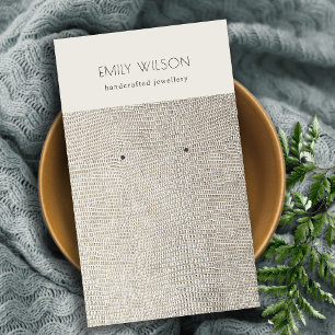 Carte De Visite Écran d'oreille en cuir de perle d'argent