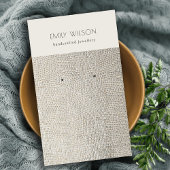 Carte De Visite Écran d'oreille en cuir de perle d'argent