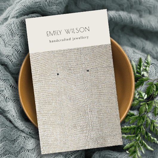 Carte De Visite Écran d'oreille en cuir de perle d'argent