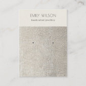 Carte De Visite Écran d'oreille en cuir de perle d'argent (Devant)