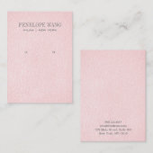 Carte De Visite Écran d'oreille en cuir rose pâle (Devant / Derrière)