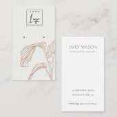 Carte De Visite Écran d'oreille en Feuille de palmier en terre cui (Devant / Derrière)